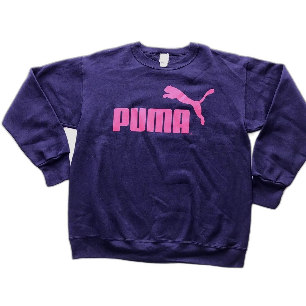 90s Vintage Puma Black Sweatshirt with Red Logo - Men's Large - NWT